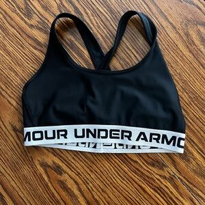 Under Armour Black Sports Bra with White Band